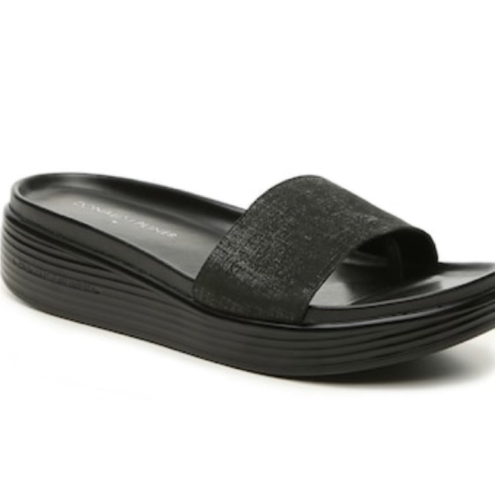 Donald Pliner Black Leather Fiji Slide Sandal Size 8